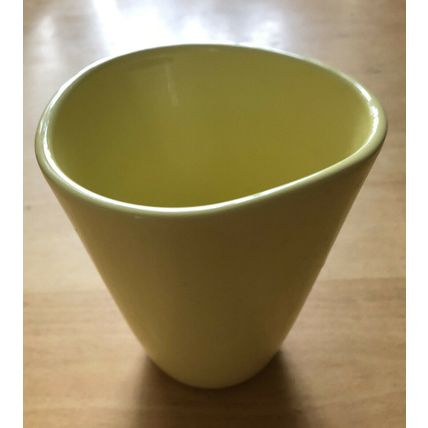 Primrose Yellow Glazed Ceramic Orchid Pot with lip inside to allow water drain
