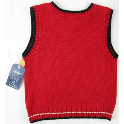 NWT OshKosh Boy's Red Train V-Neck Sweater Vest, 6-9M, 12M or 24M, $30