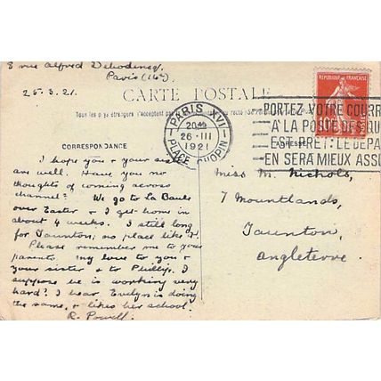 Paris Le Pont et la Place Saint Michel France Postcard 1906 used VGC