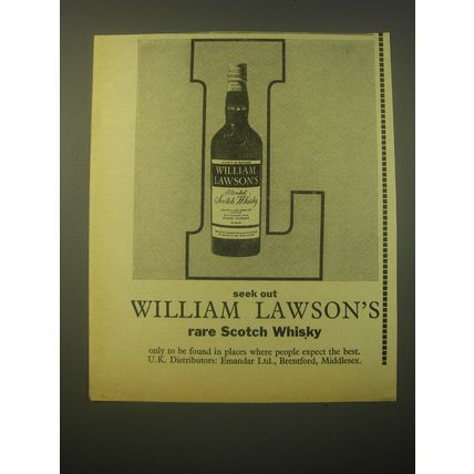 1965 William Lawson's Scotch Advertisement - Seek out