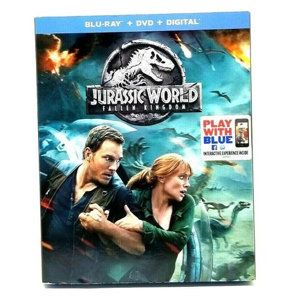 Jurassic World: Fallen Kingdom w/ Slipcover (Blu-ray + DVD, 2018) (L37)