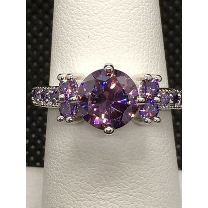 Ring Fashion Purple CZ #15 USA Seller