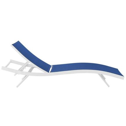 Modern Patio Chaise Lounge Chair Breathable Mesh Powder-Coated Aluminum Frame