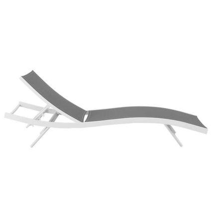 Modern Patio Chaise Lounge Chair Breathable Mesh Powder-Coated Aluminum Frame