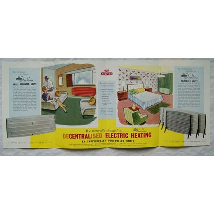 1961 booklet with prices Heatrae Sleekline Decentralised Electric Heating Units