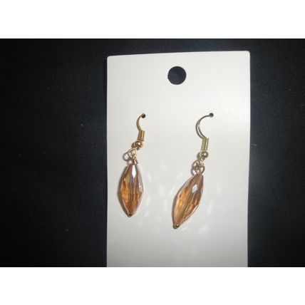 Graceful long 18mm x 7mm double point fire polished pink earrings