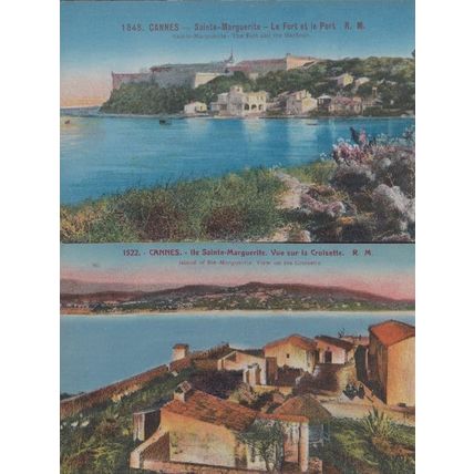 Cannes Sainte Marguerite Croisette & Fort Harbour 2x Antique Postcard s