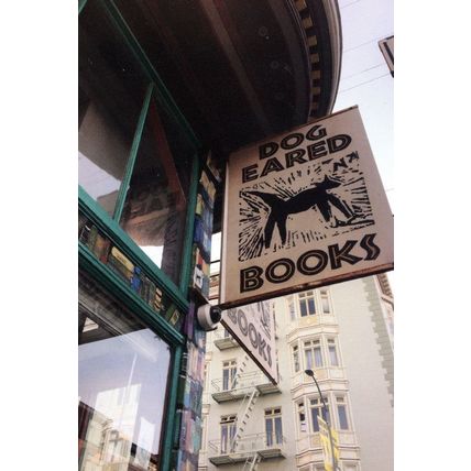 Dog Eared Books Hanging Sign Book Shop San Fransisco USA Postcard