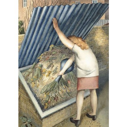 Sir Stanley Spencer The Dustbin Cookham Painting Postcard