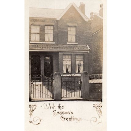 Bedford Road Antique Real Photo Christmas Postcard
