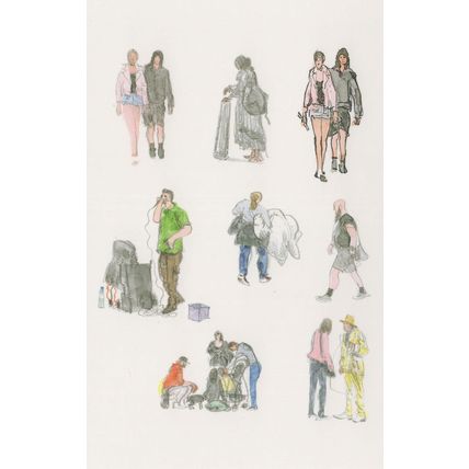 Camden High Street London Buskers Extreme Fashion Painting Postcard