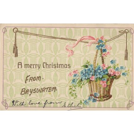 Christmas Greetings From Bayswater London Antique Postcard