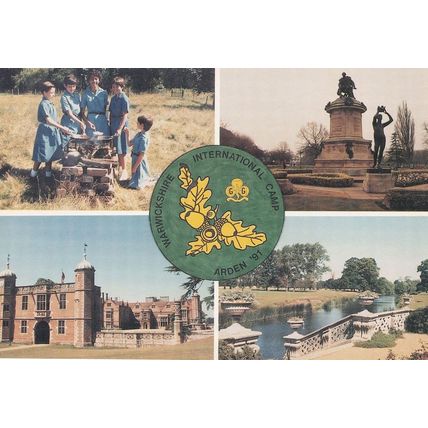 Warwickshire International Camp 1991 Girl Guides Postcard