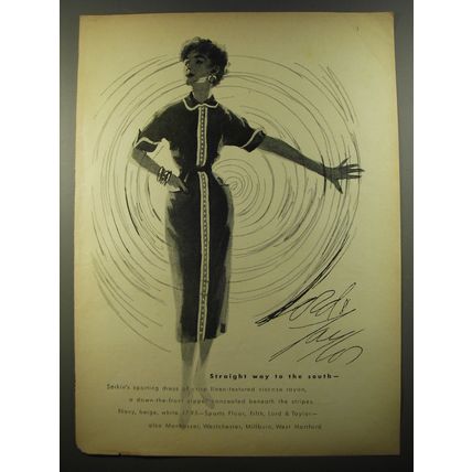 1954 Lord & Taylor Dress by Serkin Advertisement - Straight way to the south
