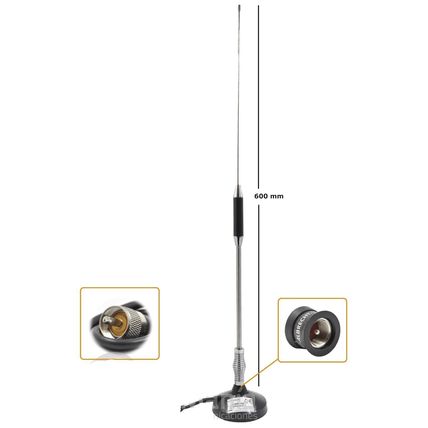 Antena magnética para banda ciudadana CB Albrecht CBM 108 26-30 MHz conector PL