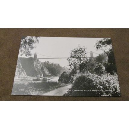 1960 fr real photo Postcard -Paddle Steamer & Clifton Suspension Bridge, Bristol