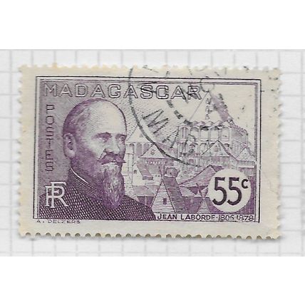 MADAGASCAR 1938 JEAN LABORDE EXPLORER PALACE TANANARIVO USED 35c fault