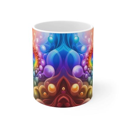 Fusion of Bright Liquid Bubbles in Motion #1 Ceramic Coffee Mug 11oz