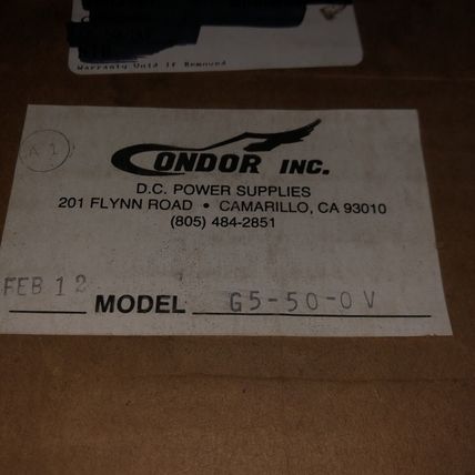 NEW CONDOR G5-50/OVP POWER POWER SUPPLY OUTPUT 5VDC AT 50AMPS IN 115/230VAC,AO