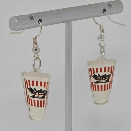 Portillo's Cake Shake Earrings Drink Food Dessert Snack Hotdog Chicago Funny