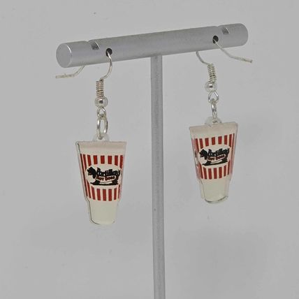 Portillo's Cake Shake Earrings Drink Food Dessert Snack Hotdog Chicago Funny