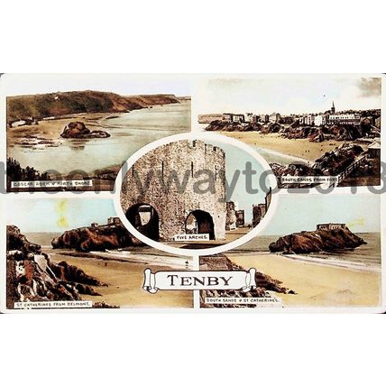 Tenby, 5 Image Card, Wales, Postcard