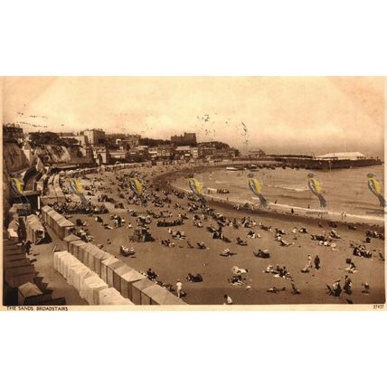 Sands, Broadstairs, Kent, 27427 Ward's Postcard, 1949