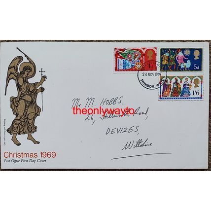1969 Christmas 1969, Swindon Postmark, GPO FDC