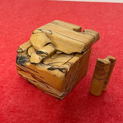 Unique Puzzle Box Handmade Vintage SIGNED Wooden Gift Box Trinket Box