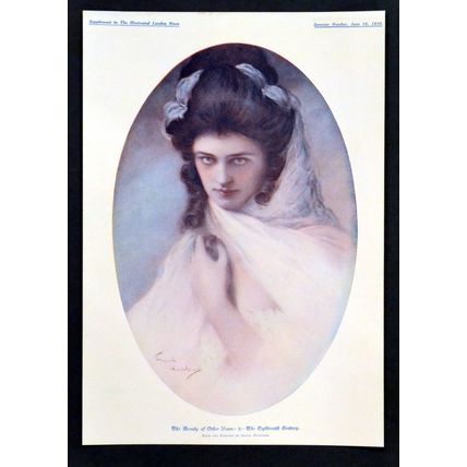 BEAUTY OF OTHER YEARS: 2. THE EIGHTEENTH CENTURY 1910 LITHOGRAPH