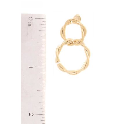 Secret Box Double Twist Metal Dangle Stud Earring