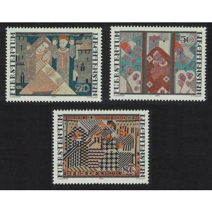 Liechtenstein Christmas Embroideries by Ferdinand Nigg 3v 1979 MNH SG#735-737