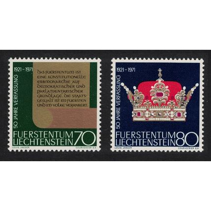 Liechtenstein 50th Anniversary of Constitution 2v 1971 MNH SG#537-538