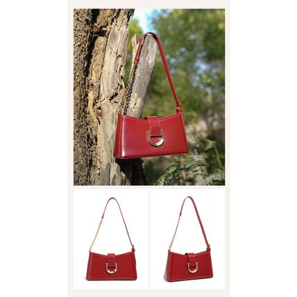 Genuine Leather Women Tote Bag Shoulder Bag Red