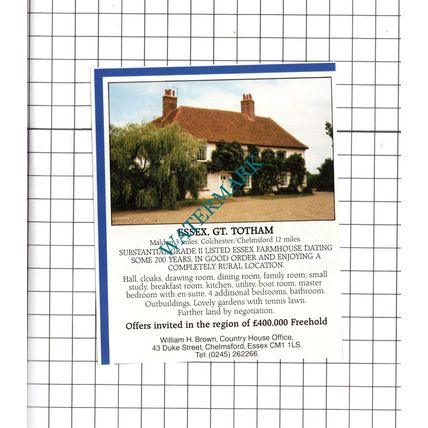 Great Totham Essex House Sale Advert - c.1990 Clipping