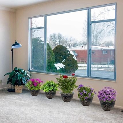 Pack of 3 Plastic Plant 11.2" Pots Indoor/Outdoor with Drainage Holes Flower New