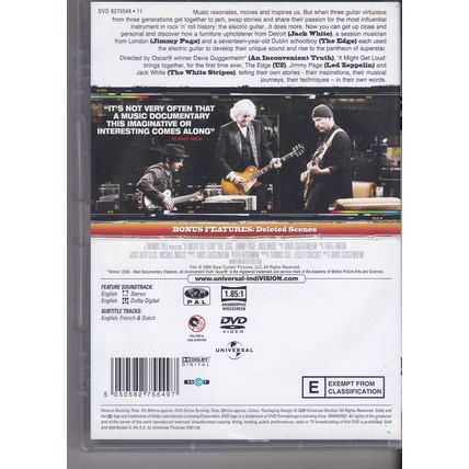 The Edge /Jimmy Page / Jack White : It Might Get Loud. DVD.