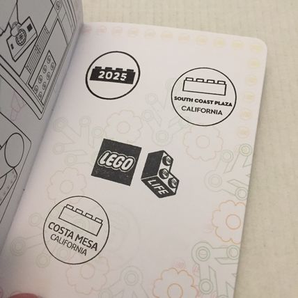 Official Lego STore 5'' x 4'' Passport with Costa Mesa California Stamped