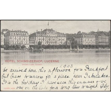 Hotel Schweizerhof, Lucerne, 1903 - Edition Illustrato CPA