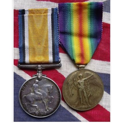 WORLD WAR ONE 1914- 1919 BRITISH WAR MEDAL & VICTORY N FUS DILLON FREE UK P&P