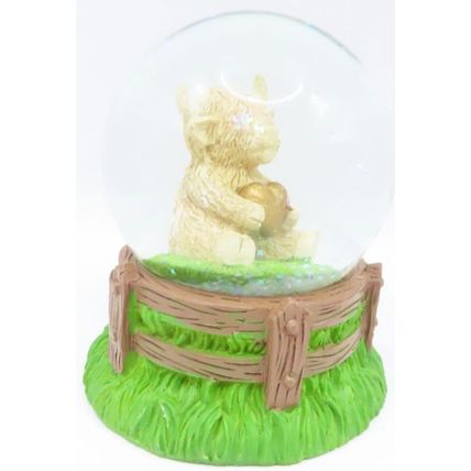 Highland Cow Snow Globe Glitter Holding a Golden Heart 9 CM Gift Home Decor