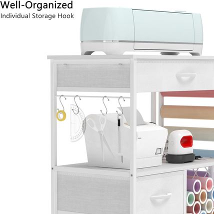 Storage Cart Compatible with Cricut Machines Stand Cutting Machine Stand with Dr