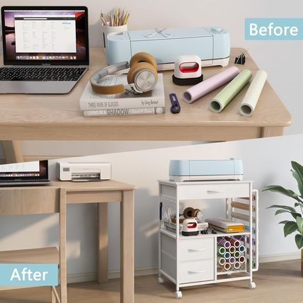 Storage Cart Compatible with Cricut Machines Stand Cutting Machine Stand with Dr