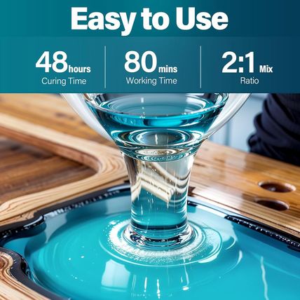 LET'S RESIN EPOXY RESIN Deep Pour Epoxy Resin 1.5 Gallon,2 to 4 Inch Depth Cryst