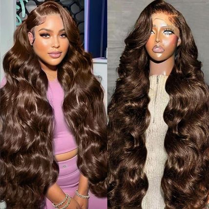 30 Inch Chocolate Brown Lace Front Wig Human Hair 13X6 Body Wave Lace Front Wigs