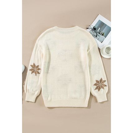 White Snowflake Christmas Tunic Sweater