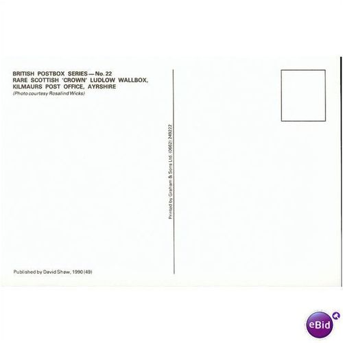 GB Postcard - Post Box - Rare Scottish Crown Wallbox...