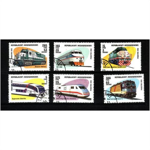 MADAGASCAR 1993 LOCOMOTIVES SG 1117 / 1122 6 VALS FINE USED#2