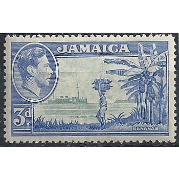 Jamaica 1949 SG126b 3d Greenish-Blue & Ultramarine Mounted Mint . ..