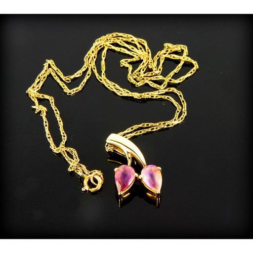 Vintage Amethyst 9ct Gold Pendant Necklace Chain Hallmarked 375 Jewellery 2525